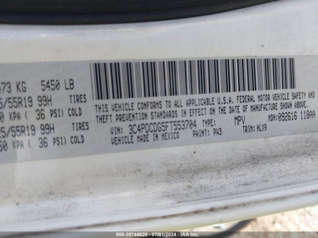 3C4PDCDG5FT553704 Dodge Journey Limited