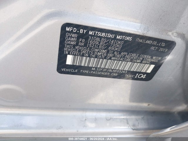 2020 MITSUBISHI MIRAGE G4 ML32F3FJ8LHF03263 Photo 8