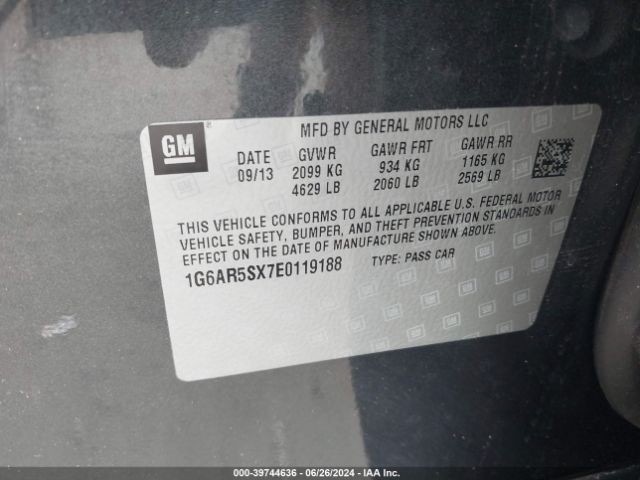 1G6AR5SX7E0119188 Cadillac CTS LUXURY
