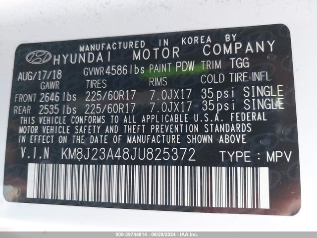 Hyundai TUCSON SE 2018 KM8J23A48JU825372 Image 9