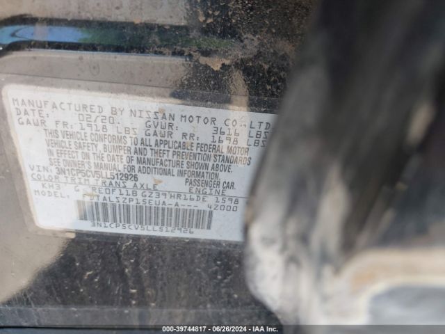 3N1CP5CV5LL512926 Nissan Kicks Sv Xtronic Cvt