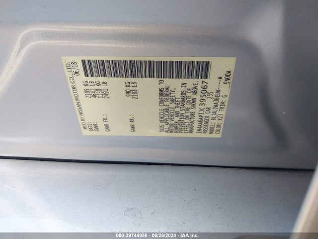 Nissan Maxima 3.5 Sv 2018 1N4AA6AP1JC395067 Image 9