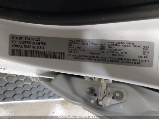 1C6SRFBT5MN687548 RAM 1500