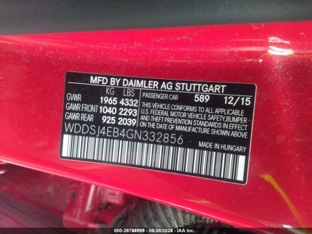 WDDSJ4EB4GN332856 Mercedes-Benz CLA 250
