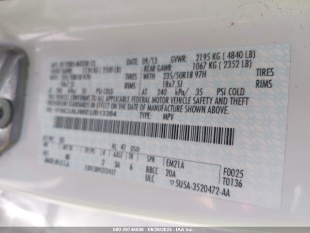 Ford Escape Titanium 2014 1FMCU9J96EUB13384 Image 9