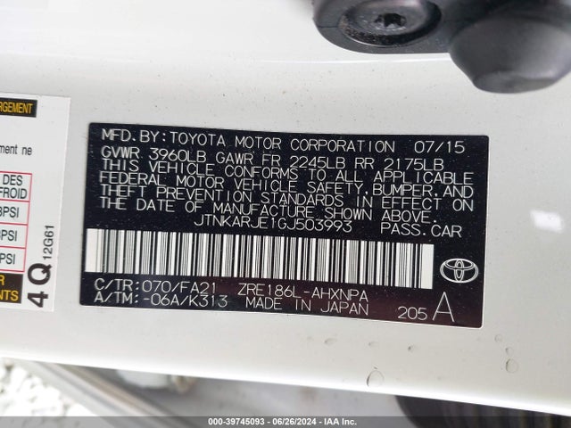 JTNKARJE1GJ503993 Scion IM