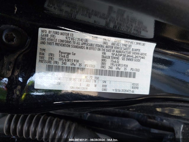 Ford FOCUS S 2017 1FADP3E26HL267040 Image 9