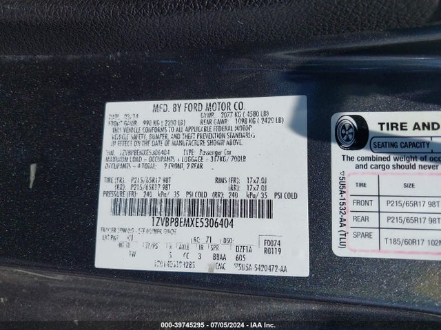Ford Mustang V6 2014 1ZVBP8EMXE5306404 Image 9