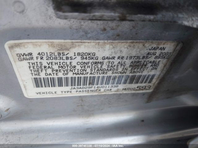 2004 MITSUBISHI LANCER SPORTBACK JA3AD29F14U011338 Photo 8