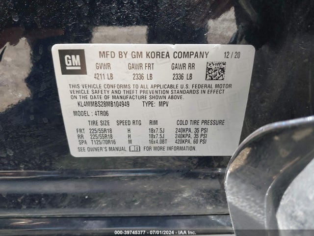 KL4MMBS28MB104949 Buick Encore Gx Fwd Preferred