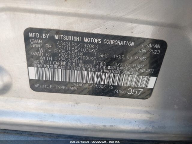 JA4ARUAU8PU006175 Mitsubishi Outlander Sport 2.0 Es