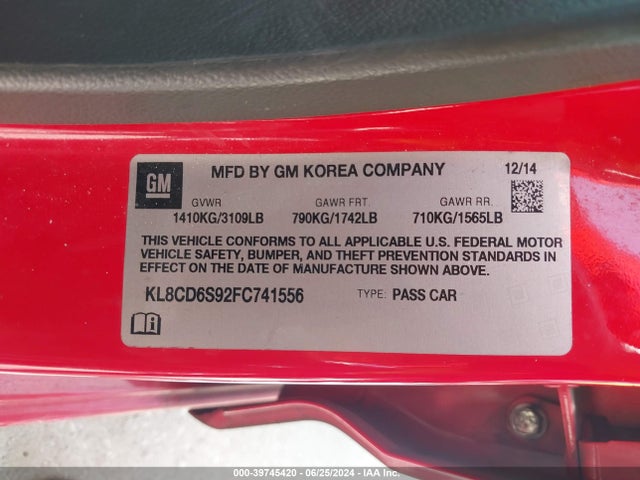 Chevrolet Spark 1lt Cvt 2015 KL8CD6S92FC741556 Image 9