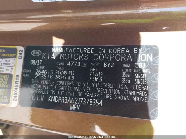KNDPR3A62J7378354 KIA Sportage Sx Turbo
