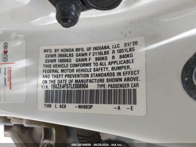 19XZE4F57LE008904 Honda INSIGHT EX
