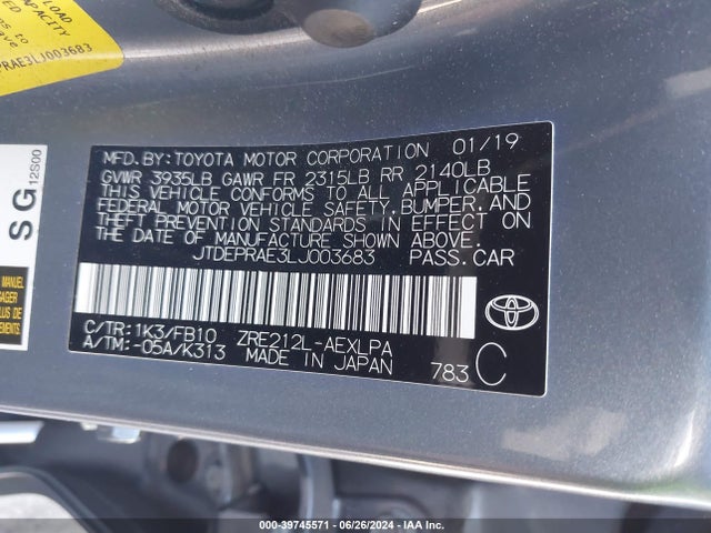 Toyota COROLLA LE 2020 JTDEPRAE3LJ003683 Image 9