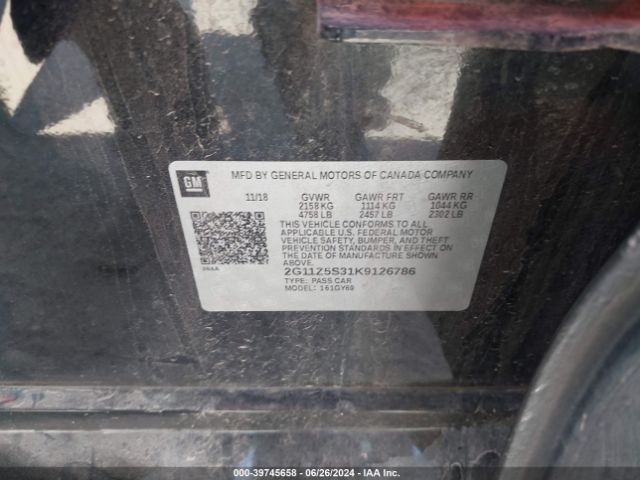 2G11Z5S31K9126786 Chevrolet IMPALA LT