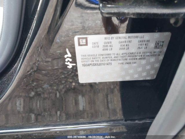 1G6AP5SX8J0161479 Cadillac Cts Standard
