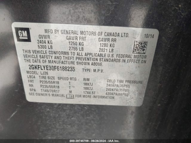 2GKFLYE30F6188235 GMC Terrain Slt-2