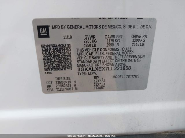 3GKALXEX7LL221858 GMC Terrain Awd Denali
