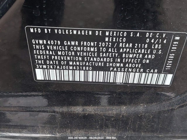 3VW2K7AJ0EM431880 Volkswagen Jetta 2.0l S