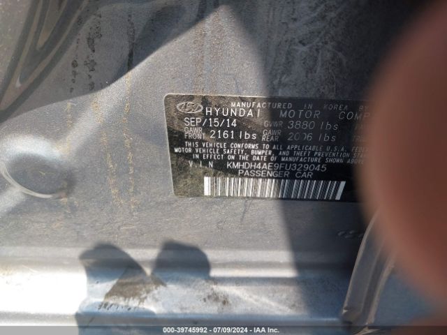 KMHDH4AE9FU329045 Hyundai Elantra Limited