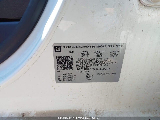 Chevrolet Silverado 1500 1lt 2018 3GCUKREC7JG452737 Image 9