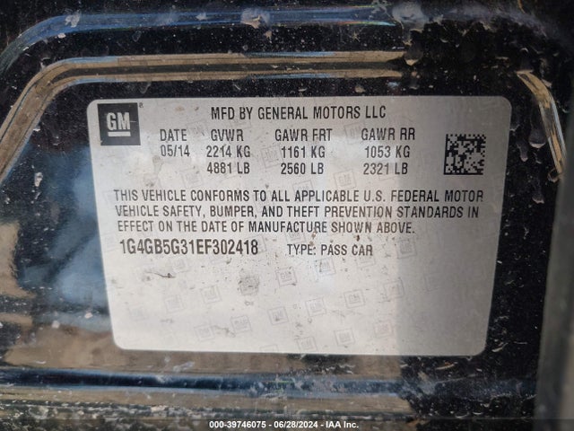 1G4GB5G31EF302418 Buick Lacrosse Leather Group