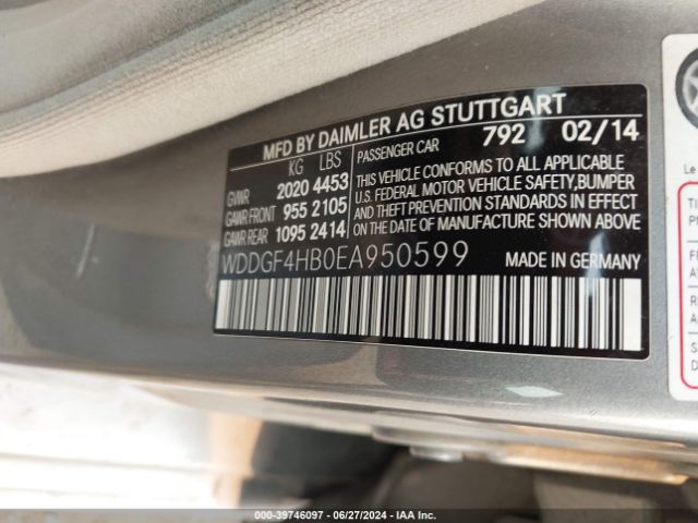 WDDGF4HB0EA950599 Mercedes-Benz C 250 Luxury/sport