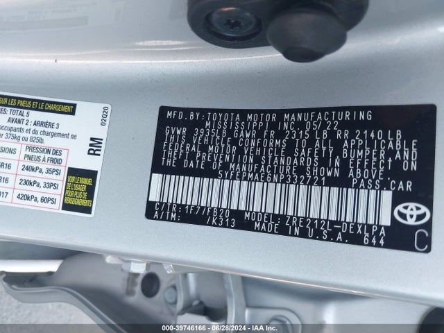 Toyota COROLLA LE 2022 5YFEPMAE6NP332721 Image 9