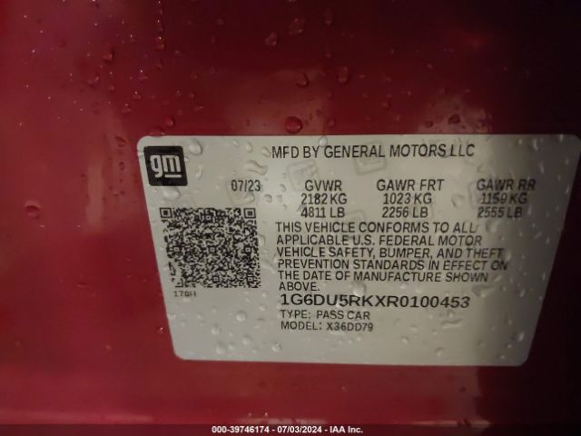 1G6DU5RKXR0100453 Cadillac Ct5 Sport