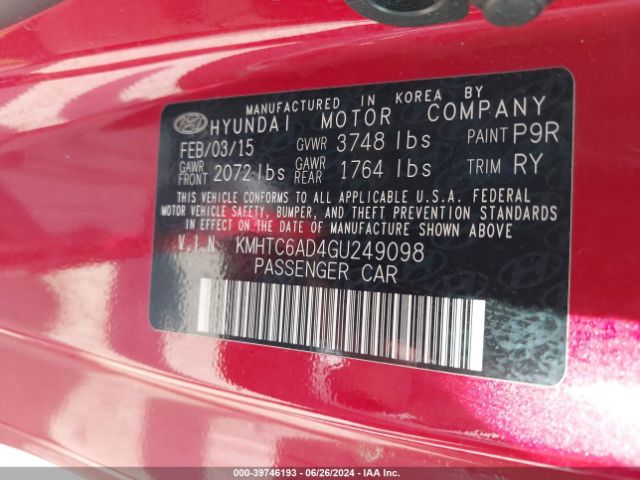 KMHTC6AD4GU249098 Hyundai Veloster