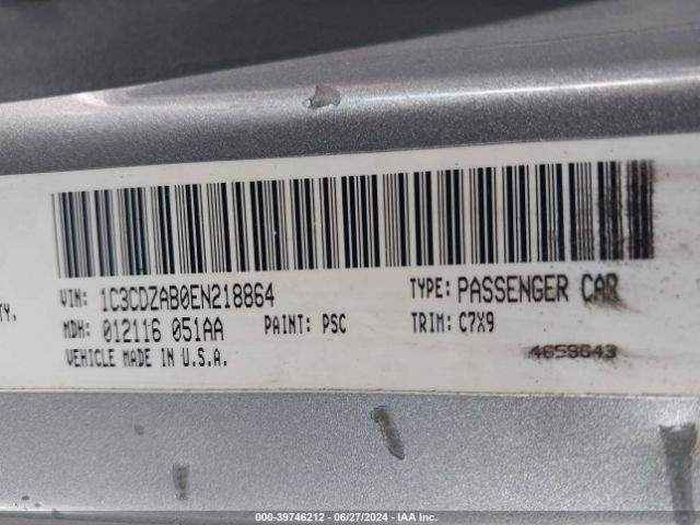 1C3CDZAB0EN218864 Dodge AVENGER SE