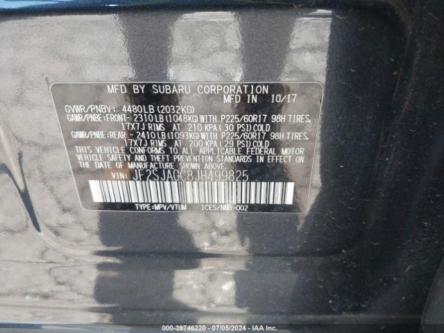 JF2SJAGC8JH499825 Subaru Forester 2.5i Premium