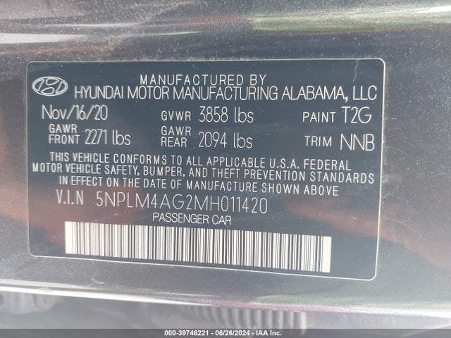 Hyundai ELANTRA SEL 2021 5NPLM4AG2MH011420 Image 9
