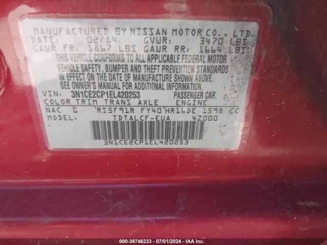 Nissan Versa Note S (sr) 2014 3N1CE2CP1EL420253 Image 9