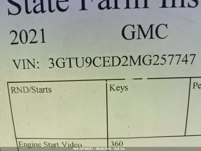 GMC Sierra 1500 4wd  Short Box Elevation 2021 3GTU9CED2MG257747 Image 9