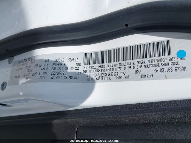 Jeep Cherokee Limited 2015 1C4PJMDS4FW693174 Image 9