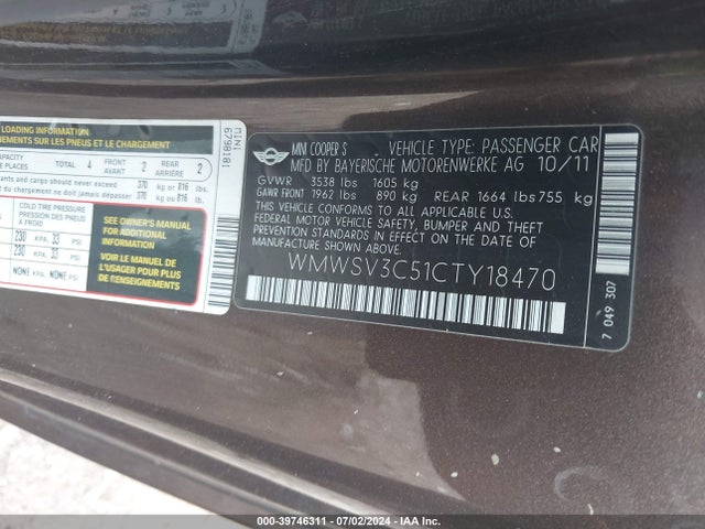 2012 MINI COOPER S WMWSV3C51CTY18470 Photo 8