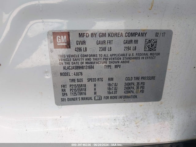 KL4CJASB9HB131694 Buick Encore Preferred