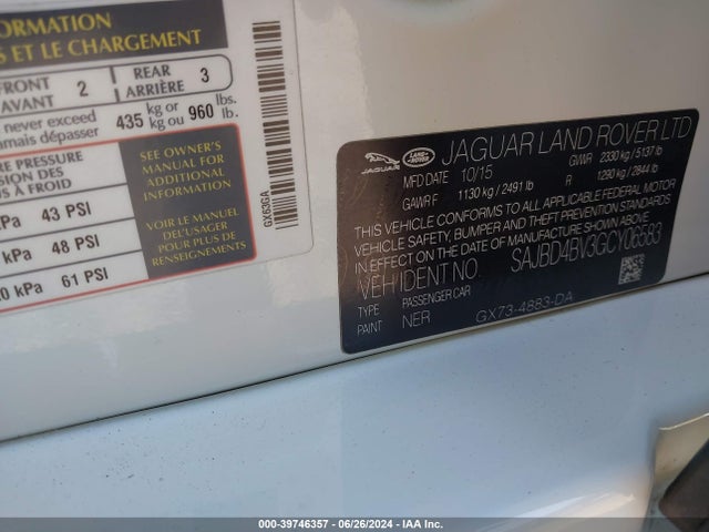 2016 JAGUAR XF SAJBD4BV3GCY06583 Photo 8