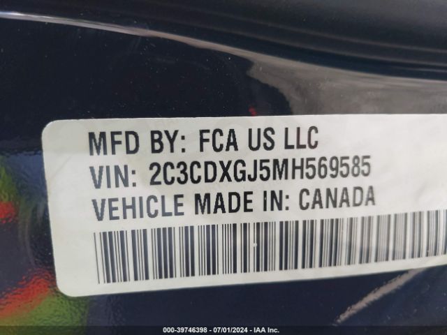 2C3CDXGJ5MH569585 Dodge Charger Scat Pack Widebody Rwd