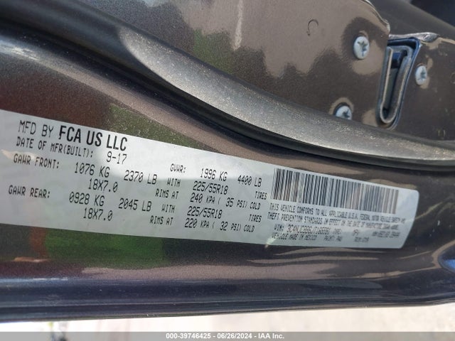 3C4NJCBB6JT165591 Jeep Compass Latitude Fwd