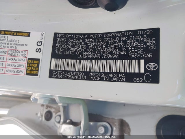 Toyota COROLLA LE 2020 JTDEPRAE5LJ098991 Image 9