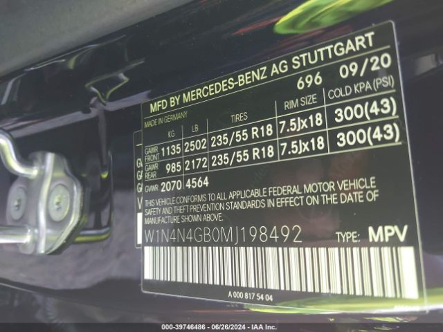 W1N4N4GB0MJ198492 Mercedes-Benz GLA 250