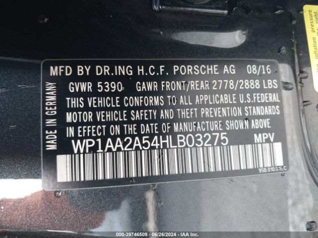 WP1AA2A54HLB03275 Porsche Macan