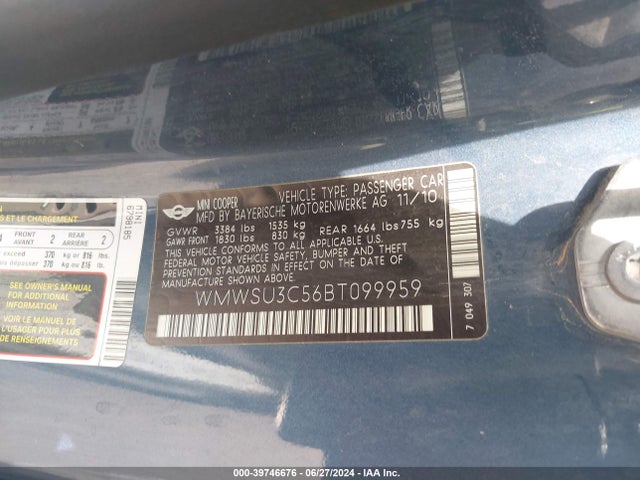 2011 MINI COOPER WMWSU3C56BT099959 Photo 8
