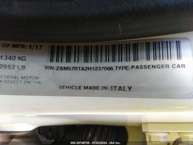 ZAM57RTA2H1237066 Maserati Ghibli S Q4
