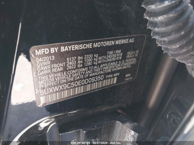 5UXWX9C50E0D09350 BMW X3 Xdrive28i