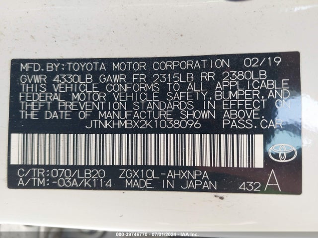 Toyota C-hr Limited 2019 JTNKHMBX2K1038096 Image 9