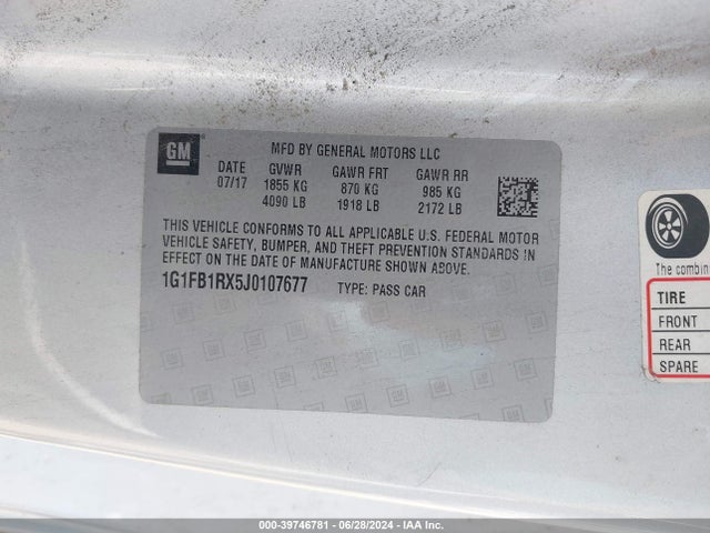 Chevrolet Camaro 1lt 2018 1G1FB1RX5J0107677 Image 9